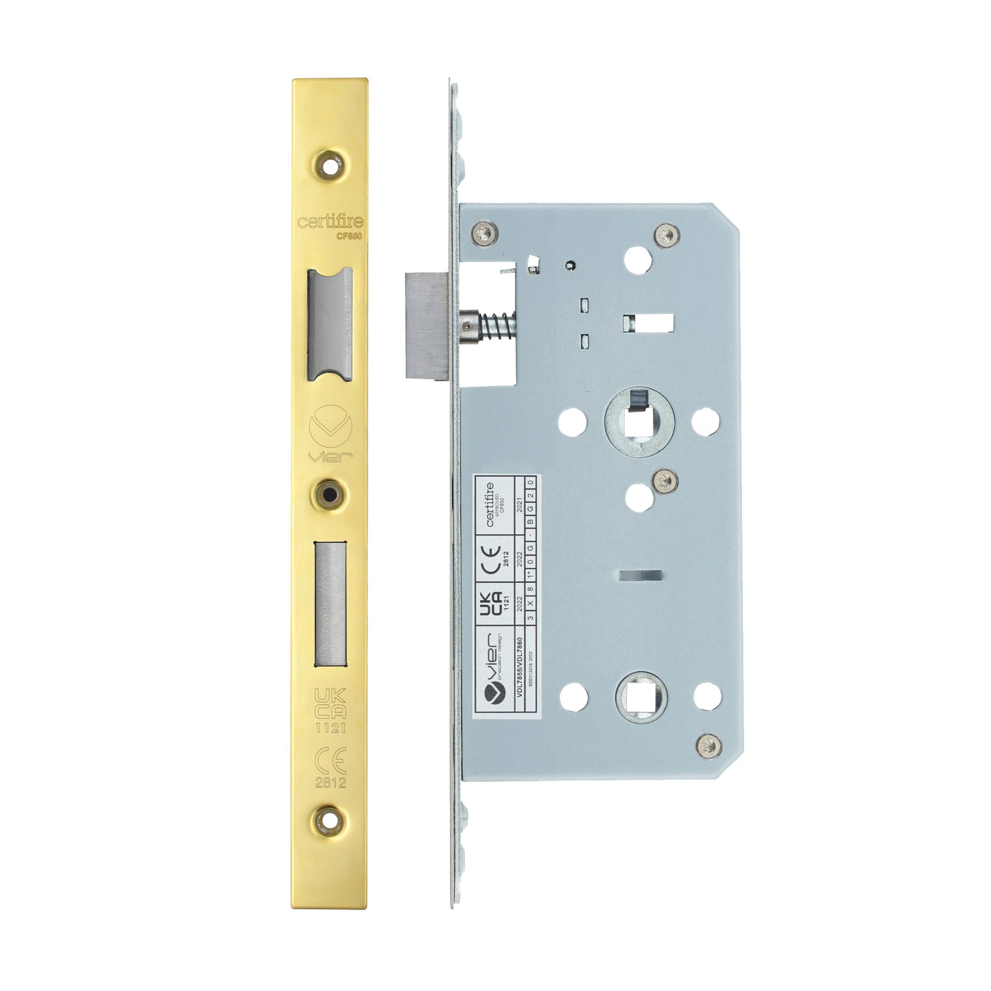 Din Bathroom- Backset 55mm - 2 Pc Forend - Square