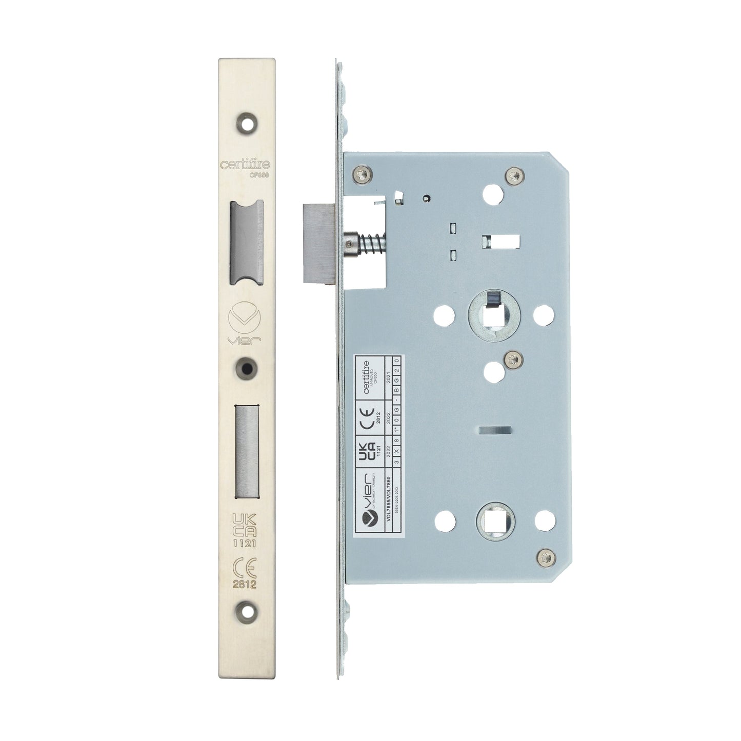 Din Bathroom- Backset 60mm - 2 Pc Forend - Square