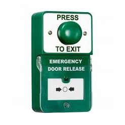 Dual Unit - Combined Emergency Door Release and Large Green "Press to Exit" Button