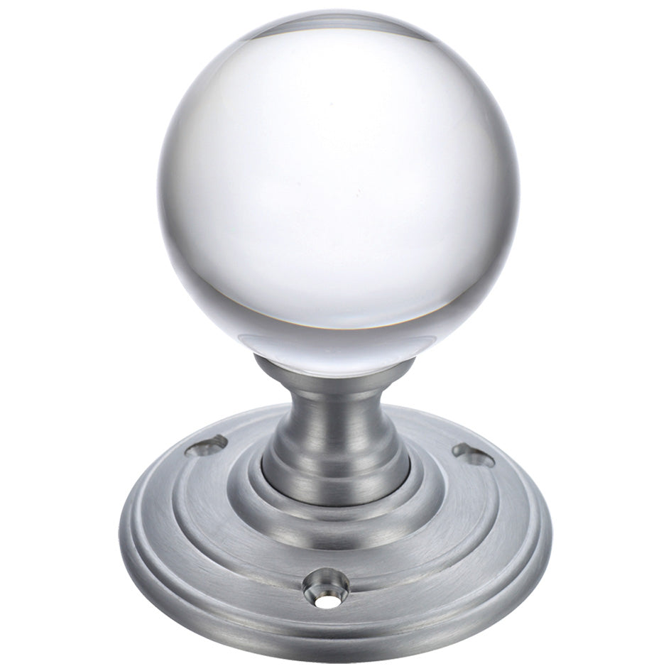 Glass Ball Mortice Knob - Plain 55mm