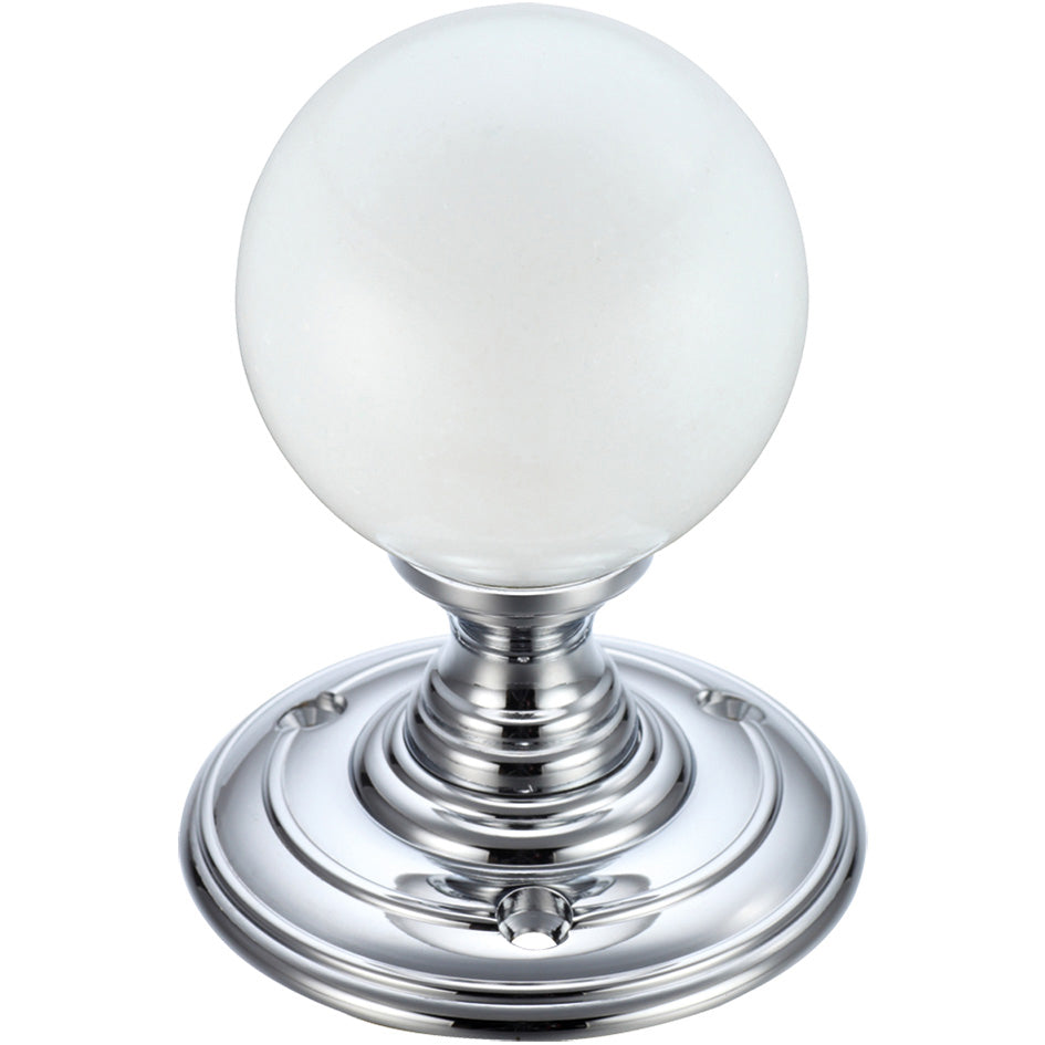 Glass Ball Mortice Knob - Frosted 55mm