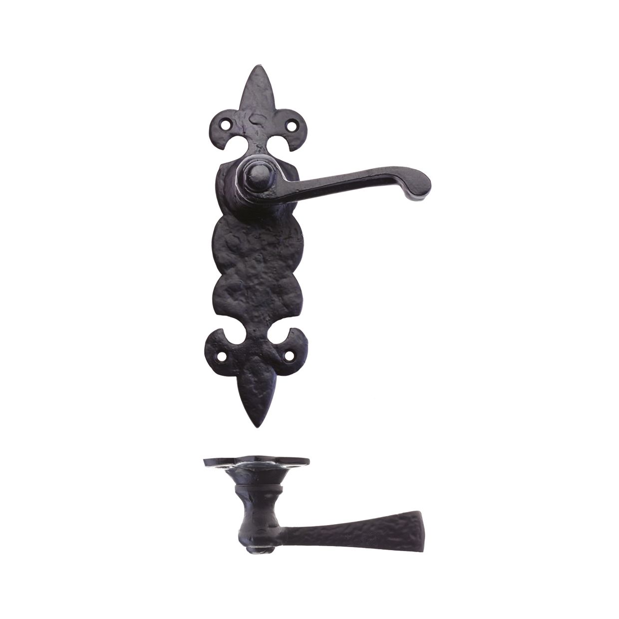 Lever on Fleur de Lys Latch Backplate
