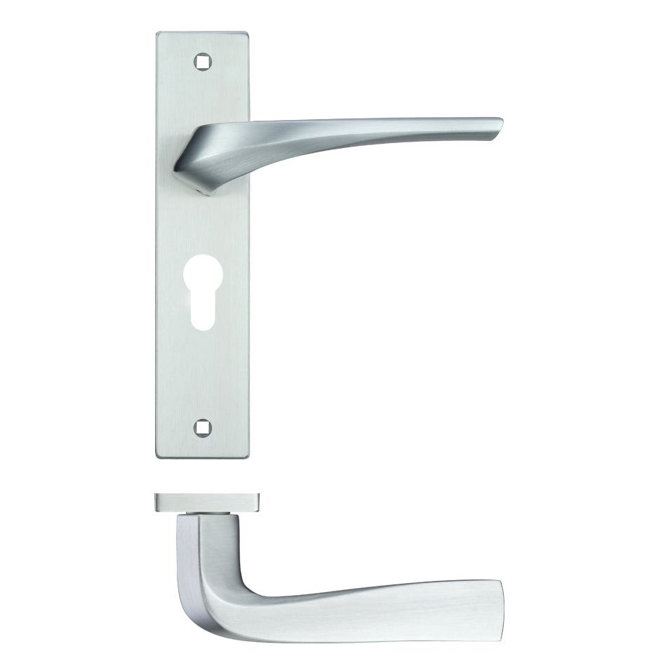 Aries Lever Euro Lock (47.5mm c/c) On Backplate - 190x42mm