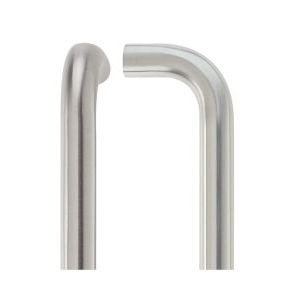 22mm D Pull Handle - 600mm Centers - Grade 304 - Bolt Through Fixings