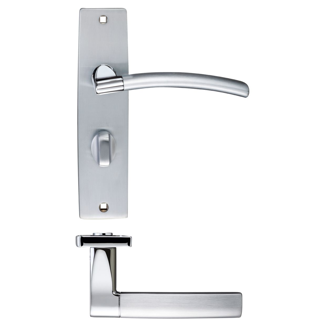 Amalfi Lever Bathroom (57mm c/c) On Backplate - 180x43mm