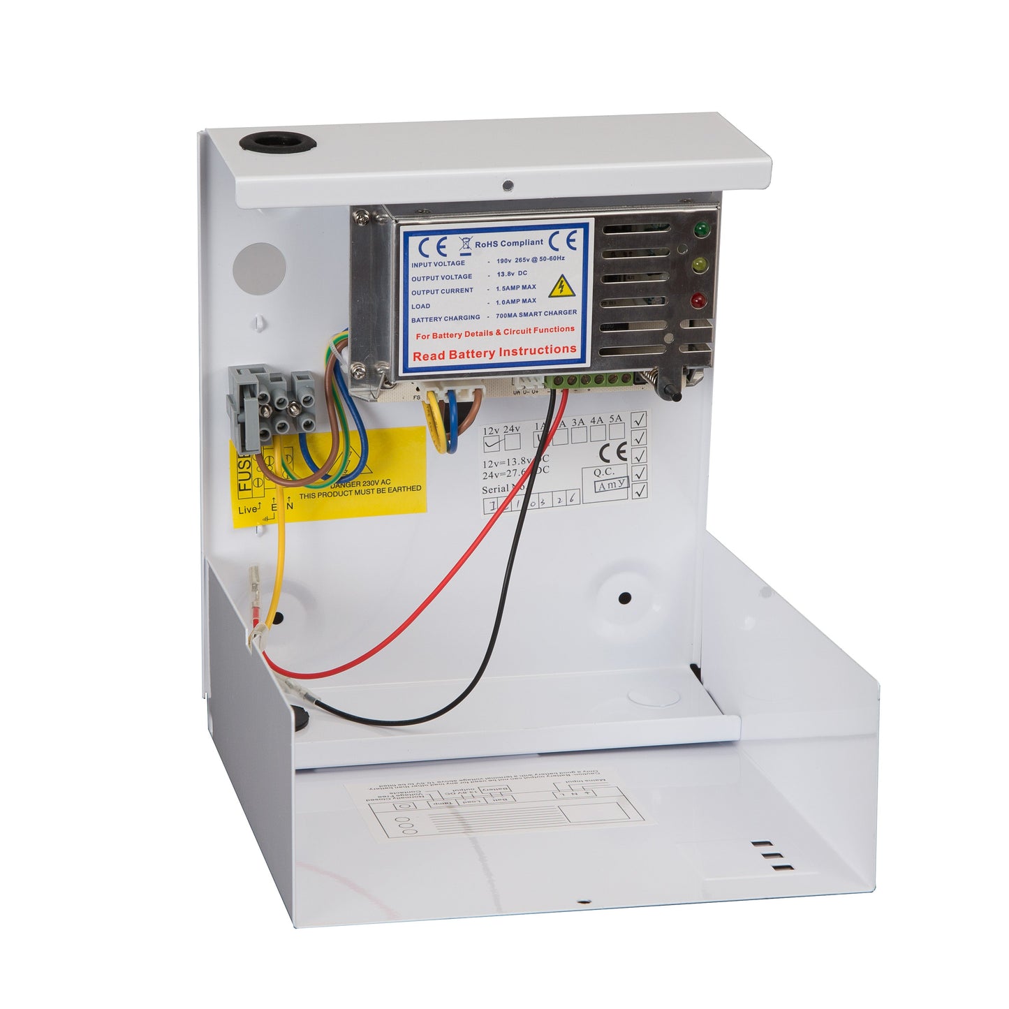 13.8Vdc 1 Amp Power Supply with Switch Mode - Full Current Load - Small Box