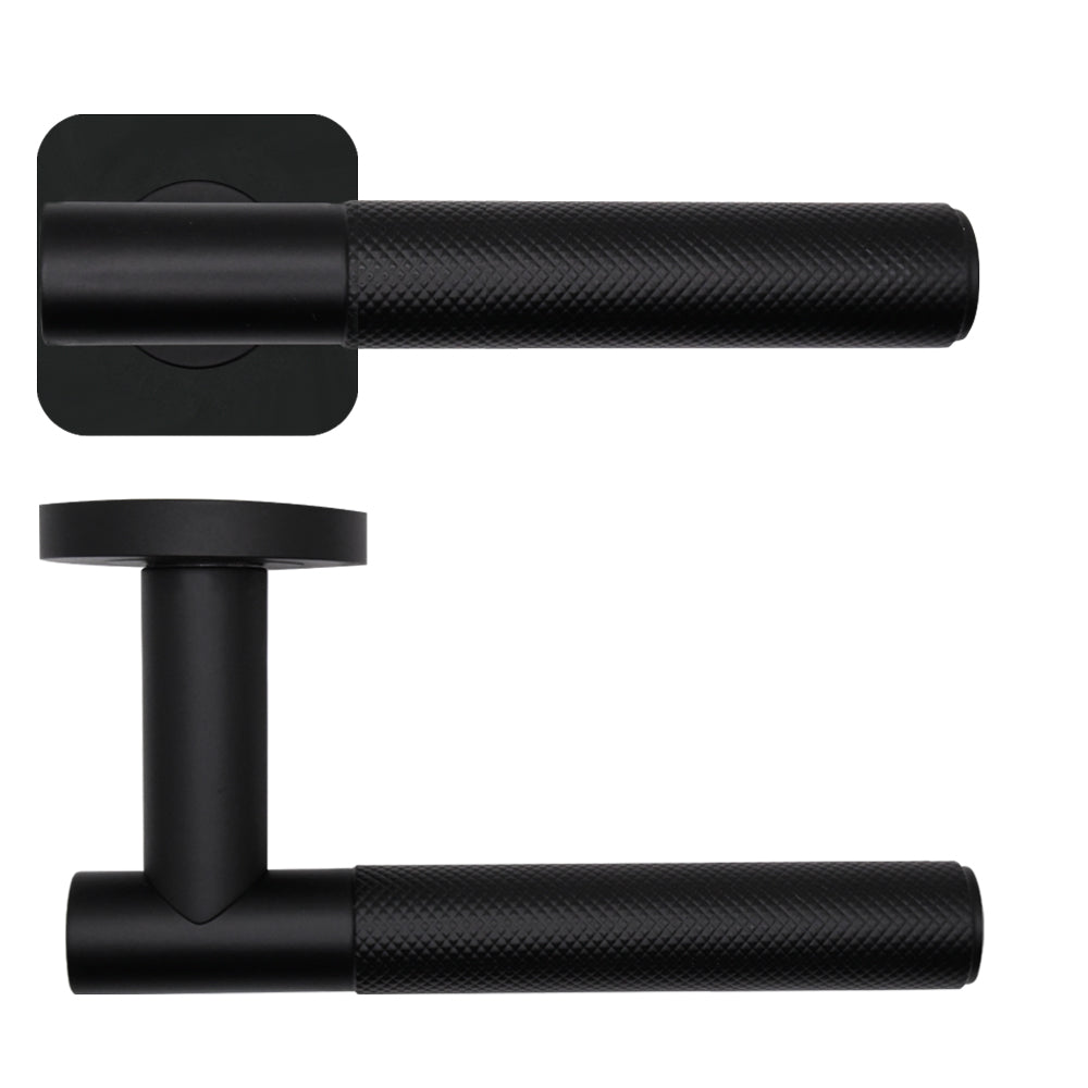Orta - Knurled Grip T Bar Lever On Squircle Rose
