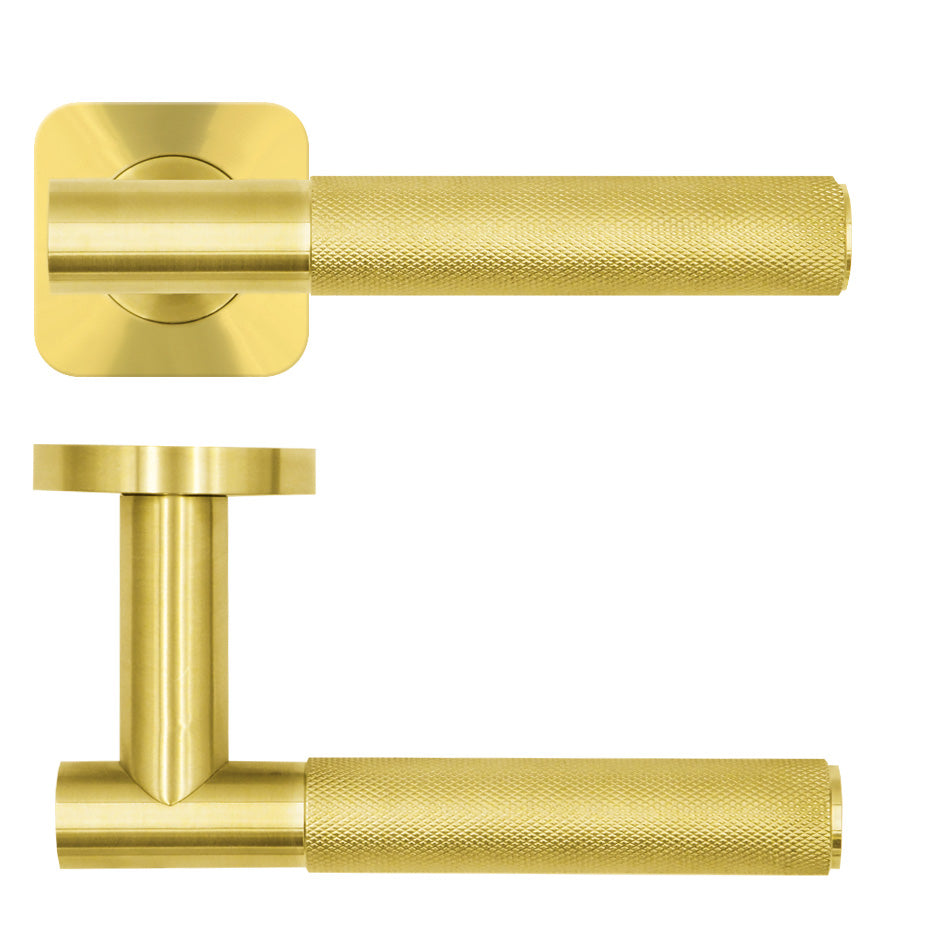 Orta - Knurled Grip T Bar Lever On Squircle Rose