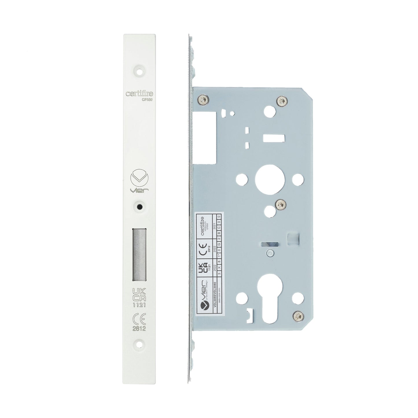 Din Euro Deadlock- Backset  55mm - 2 Pc Forend - Square