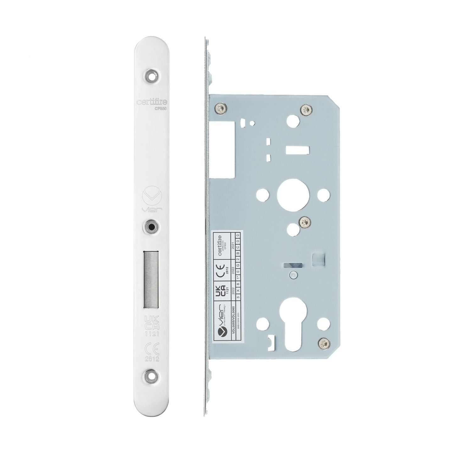 Din Euro Deadlock- Backset  55mm - 2 Pc Forend - Radius