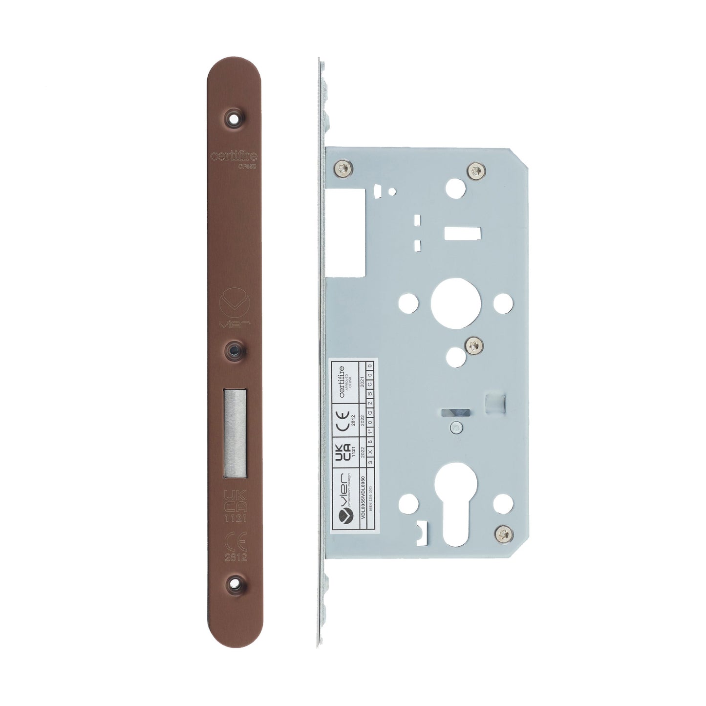 Din Euro Deadlock- Backset  55mm - 2 Pc Forend - Radius