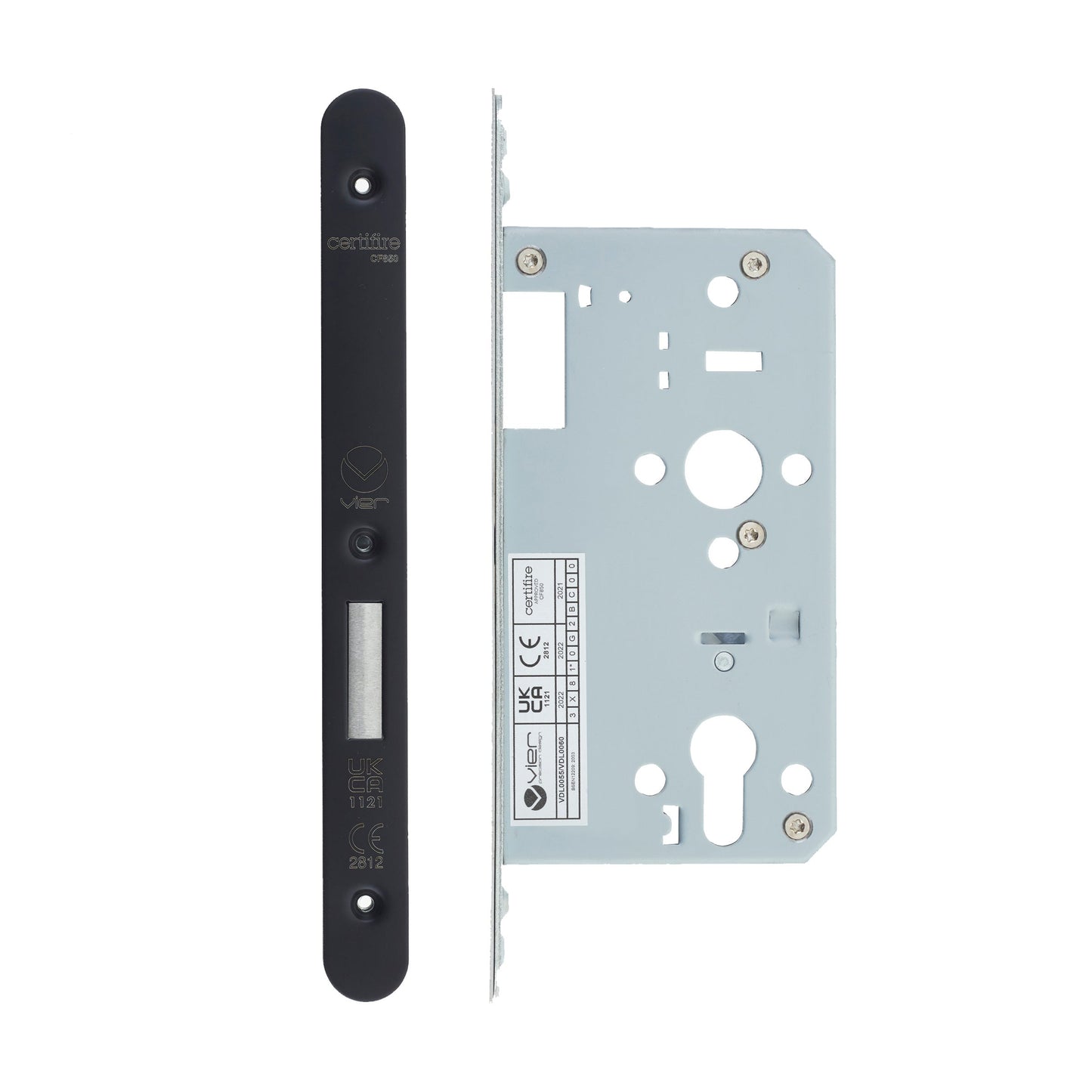 Din Euro Deadlock- Backset  60mm - 2 Pc Forend - Radius