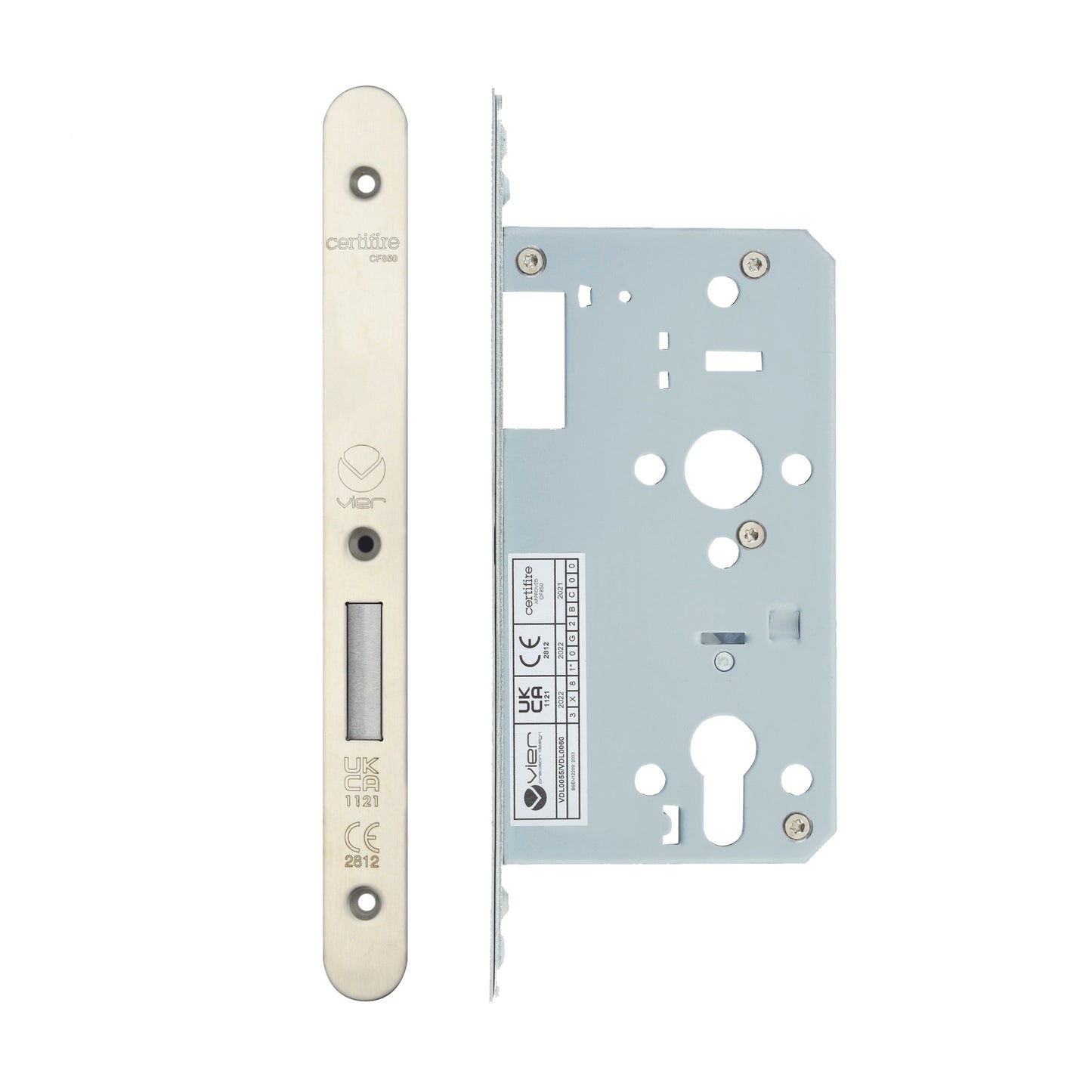 Din Euro Deadlock- Backset  60mm - 2 Pc Forend - Radius