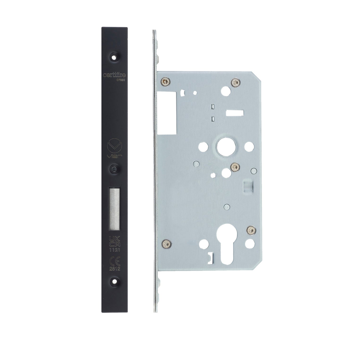 Din Euro Deadlock - Backset 60mm - 2 Pc Forend - Square - Single Throw