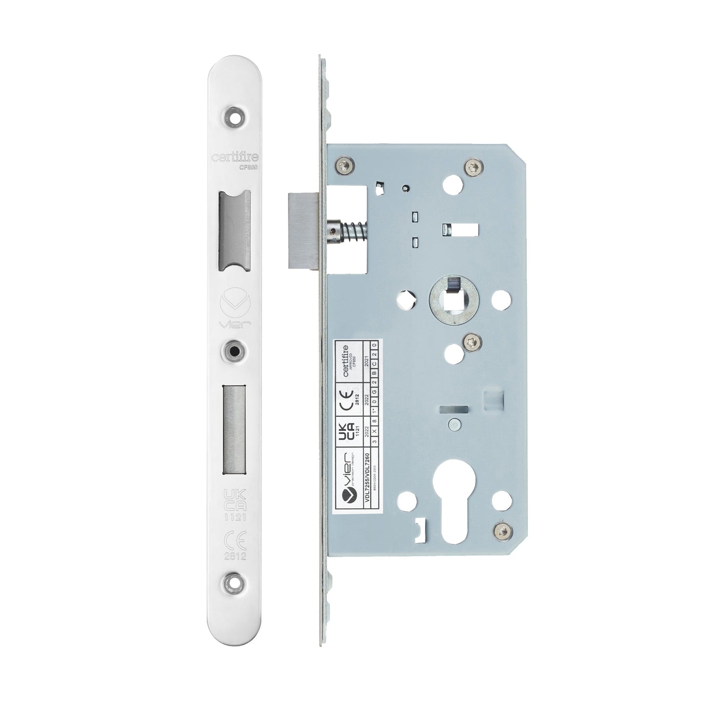 Din Euro Sashlock- Backset  55mm - 2 Pc Forend - Radius