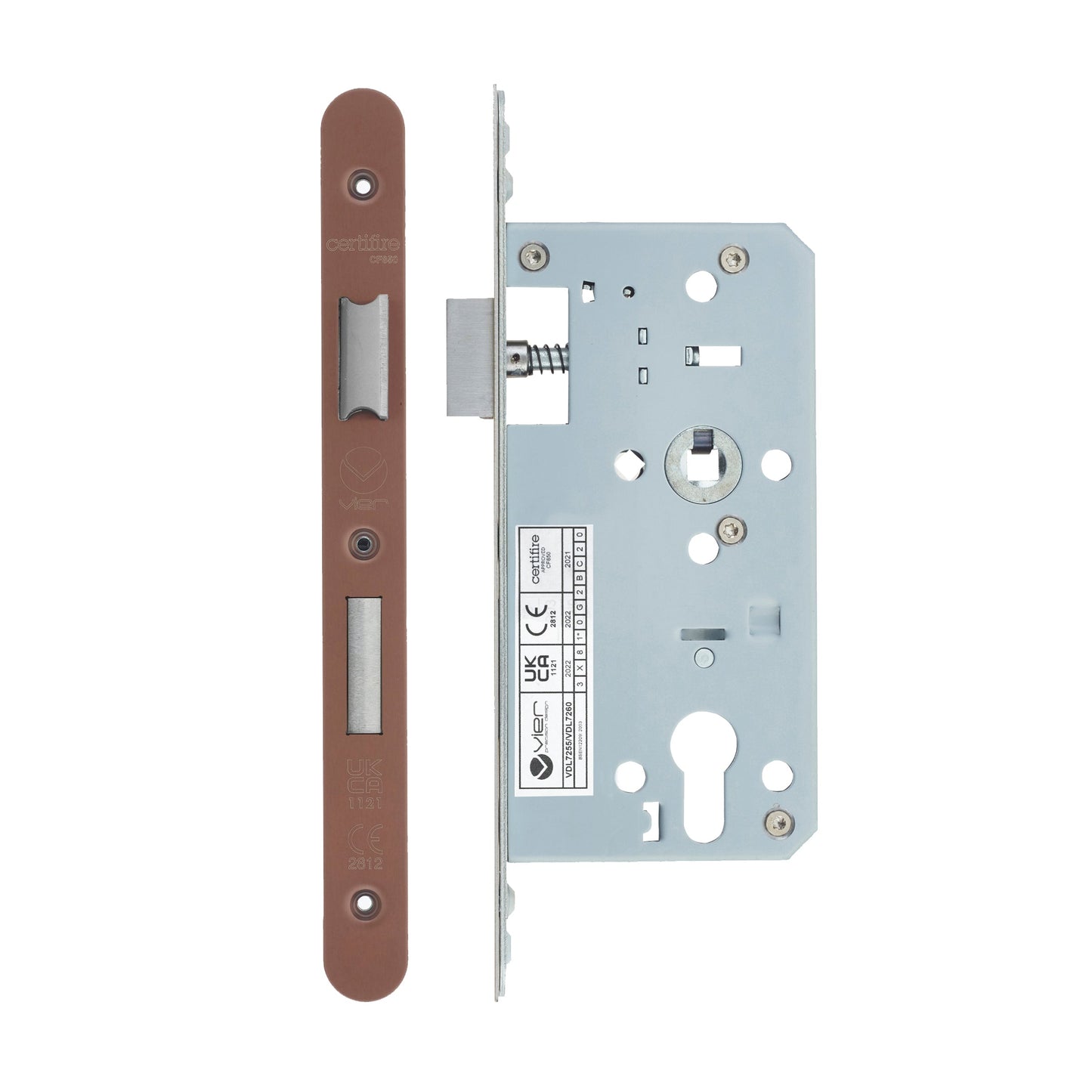 Din Euro Sashlock- Backset  55mm - 2 Pc Forend - Radius