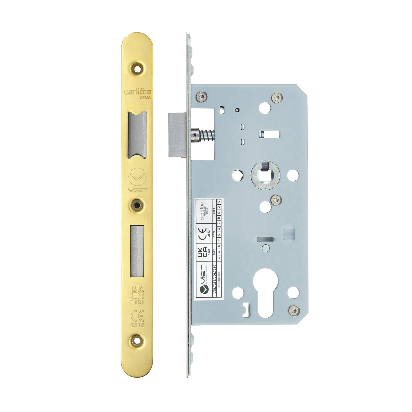 Din Euro Sashlock- Backset  55mm - 2 Pc Forend - Radius