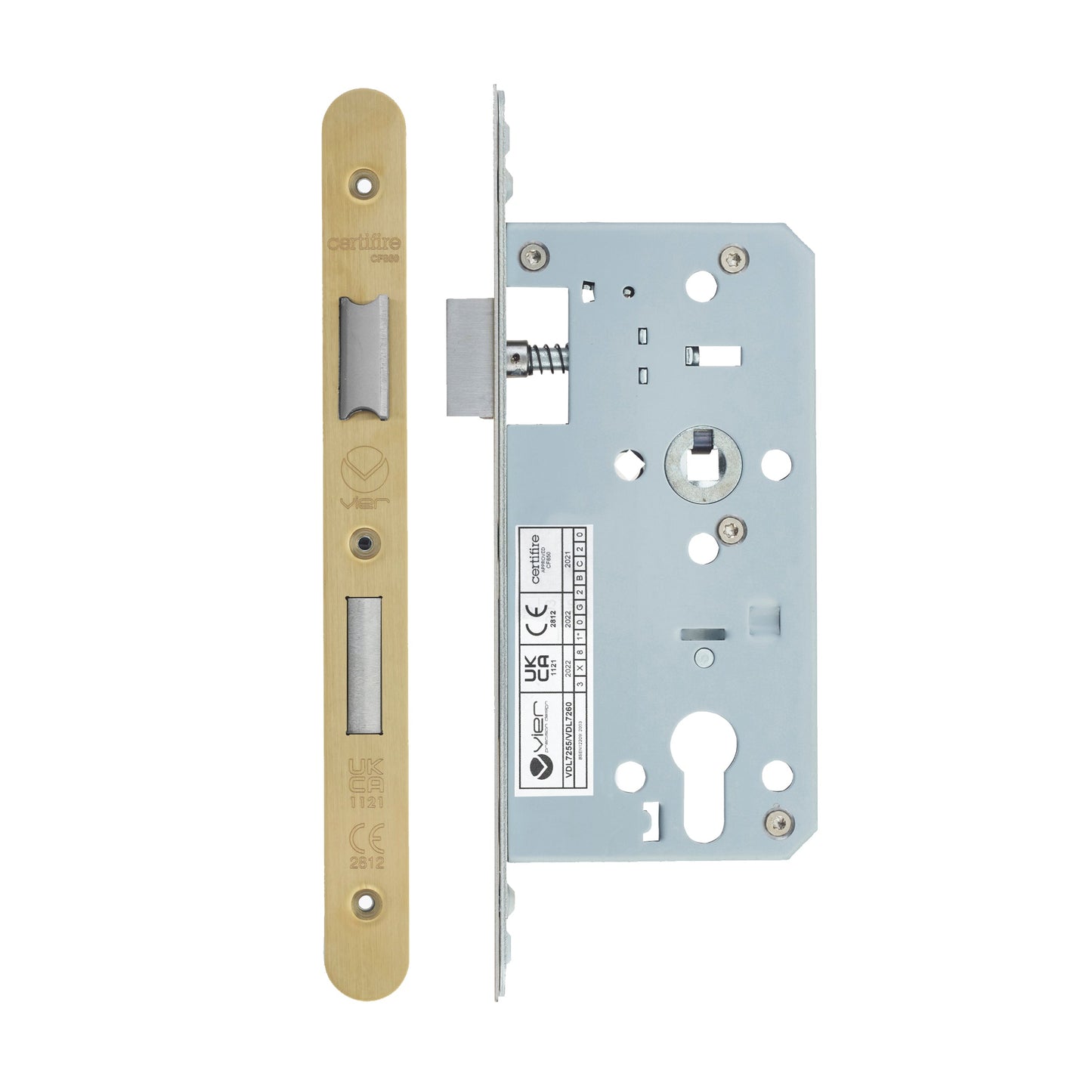 Din Euro Sashlock- Backset  55mm - 2 Pc Forend - Radius