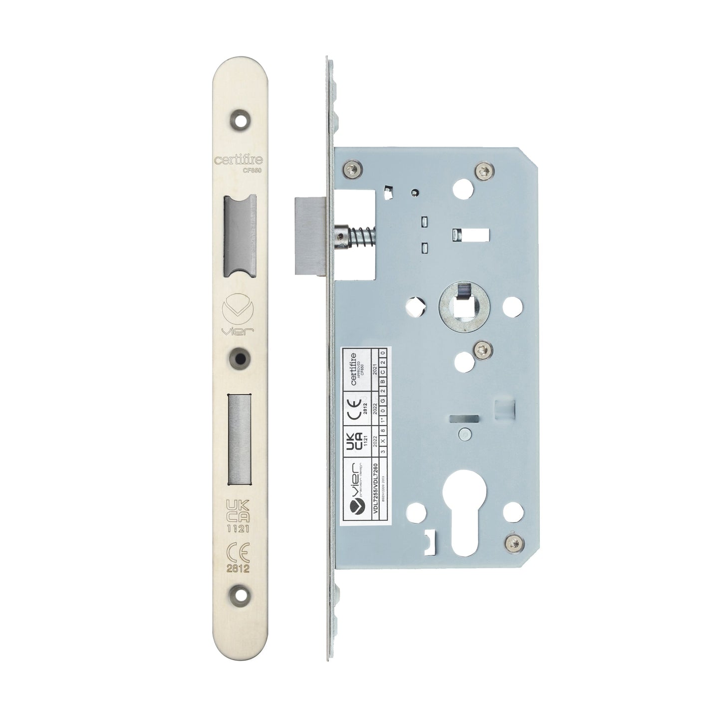 Din Euro Sashlock- Backset  55mm - 2 Pc Forend - Radius