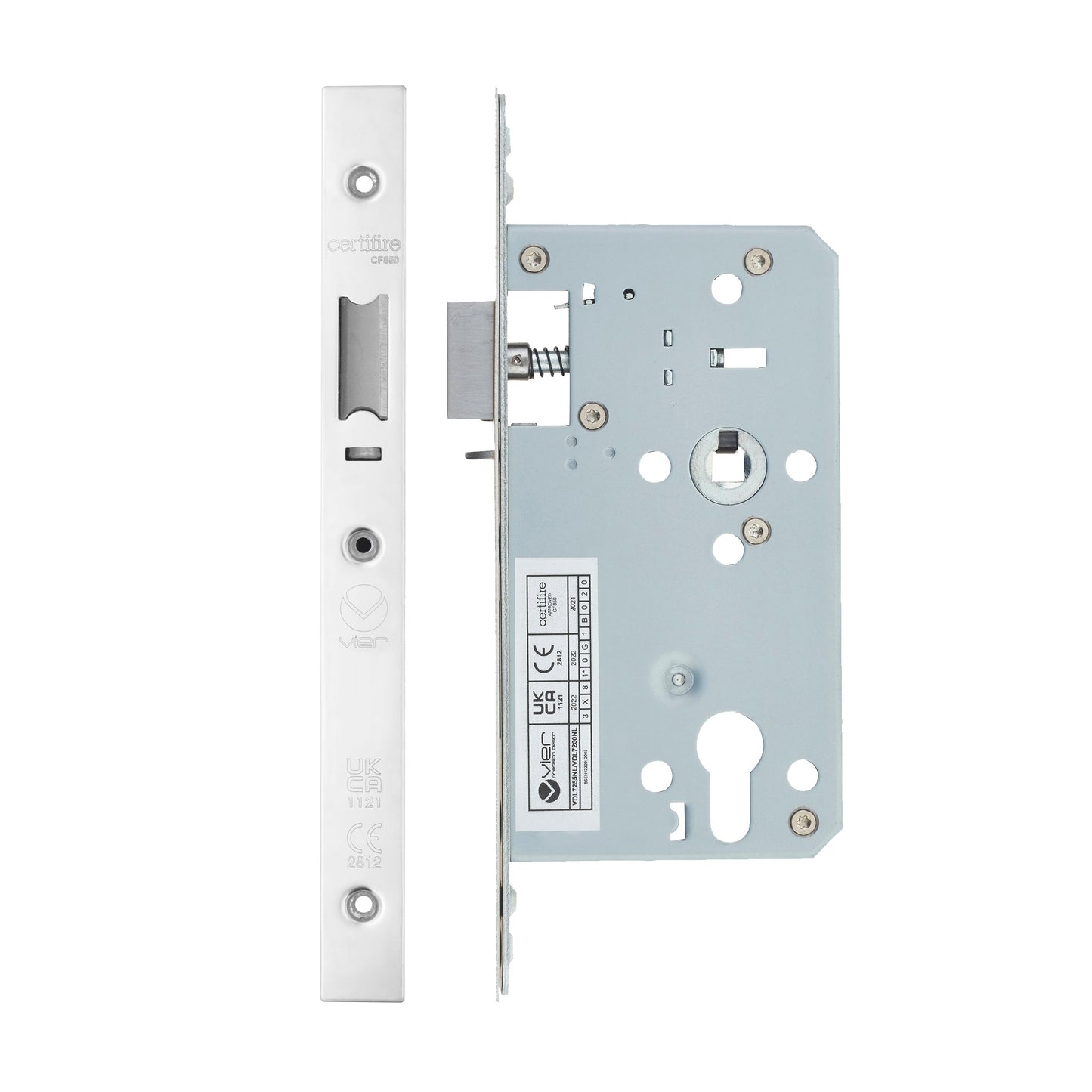 Din Nightlatch - Backset  60mm - 2 Pc Forend - Square