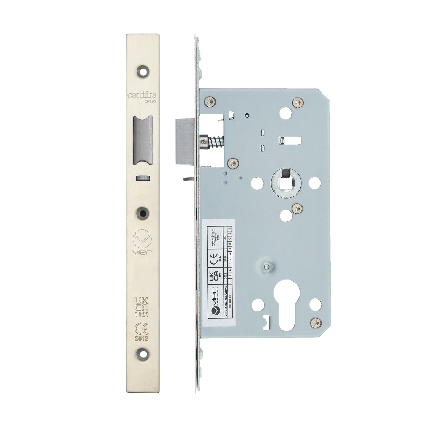 Din Nightlatch - Backset  60mm - 2 Pc Forend - Square