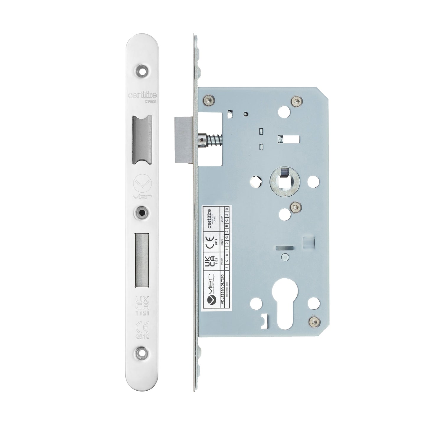 Din Euro Sashlock- Backset 60mm - 2 Pc Forend - Radius