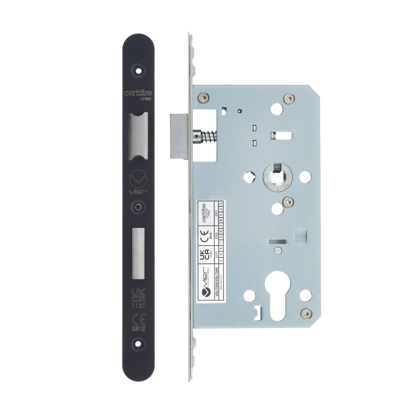 Din Euro Sashlock- Backset 60mm - 2 Pc Forend - Radius