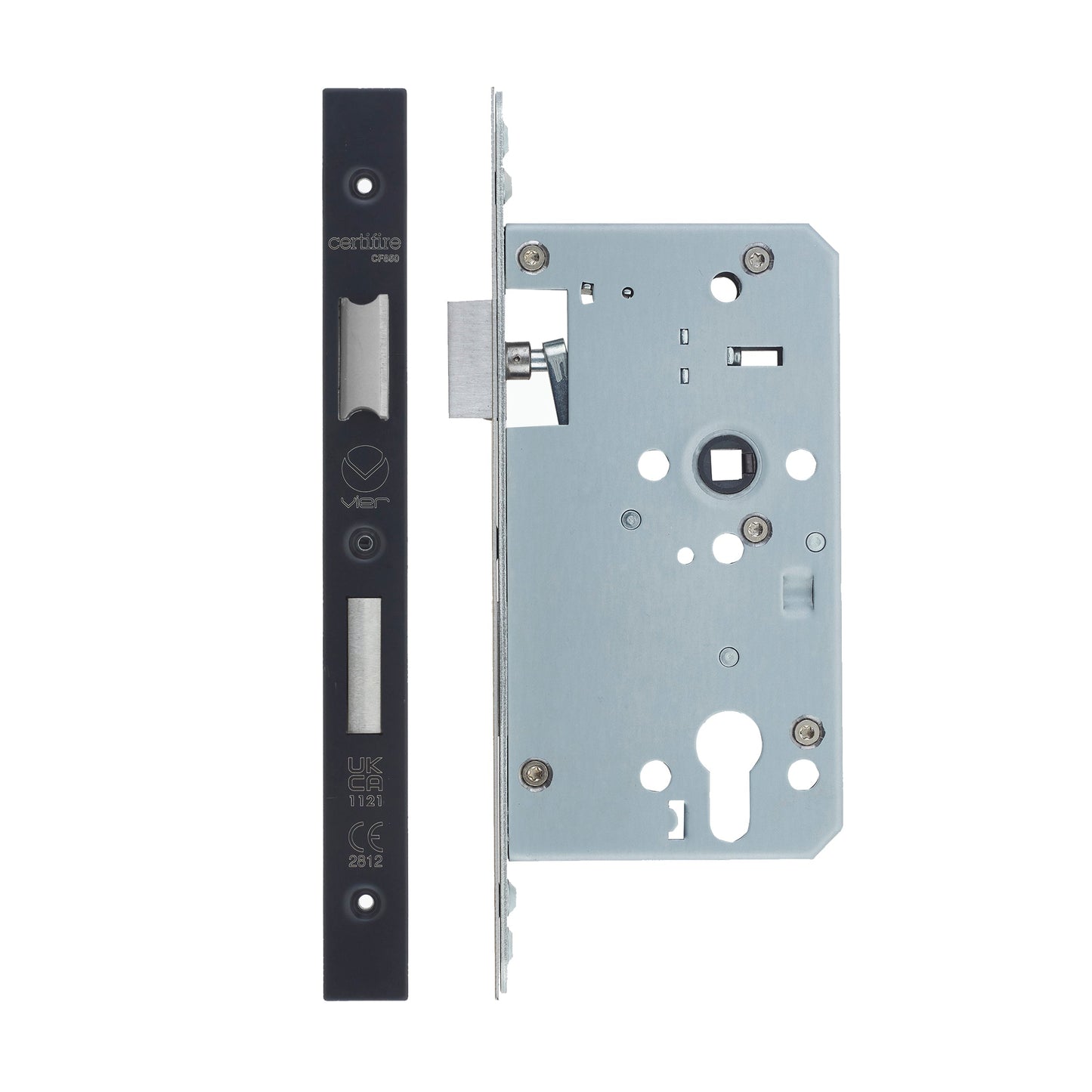 Din Euro Sashlock- Backset  60mm - 2 Pc Forend - Square - Single Throw