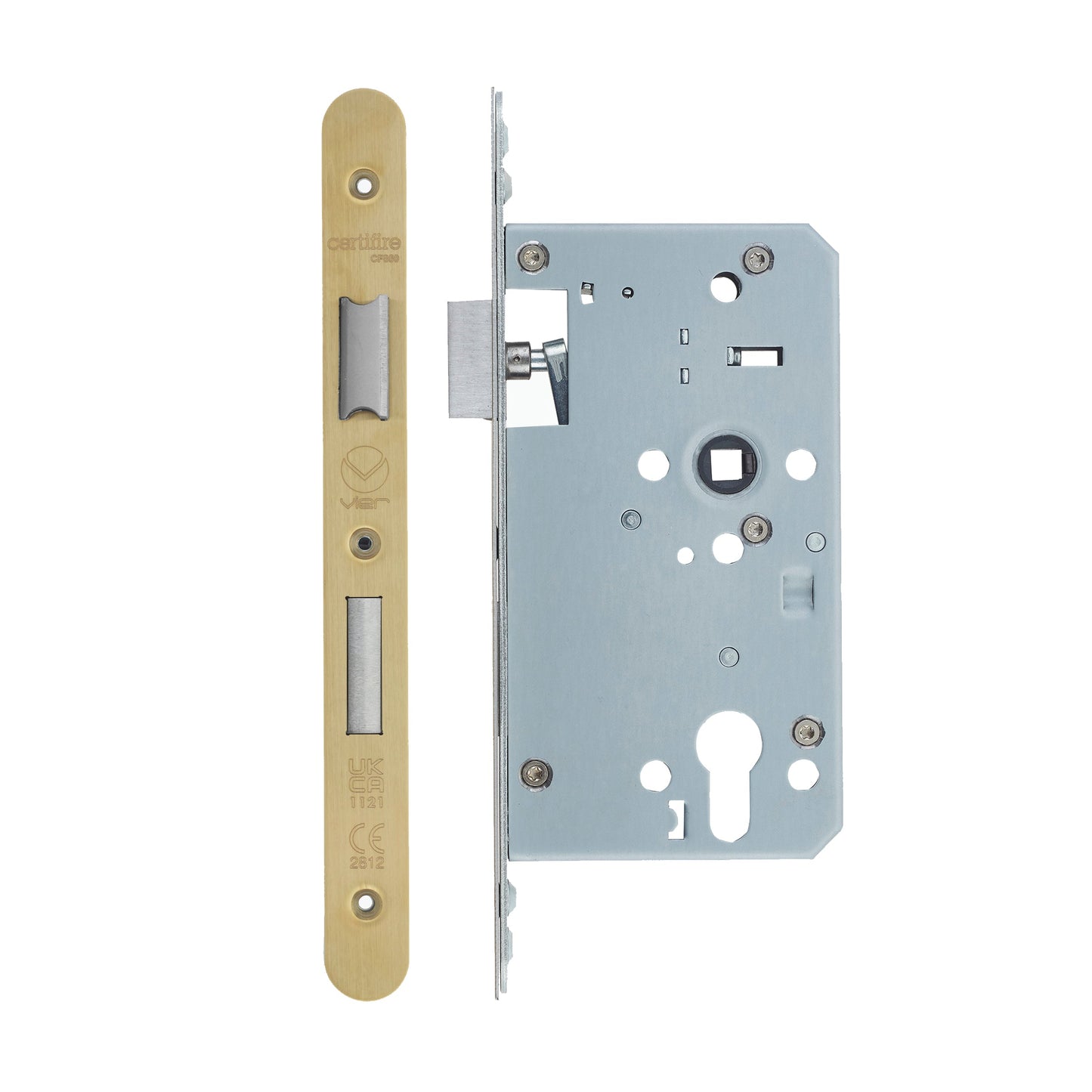 Din Euro Sashlock- Backset  60mm - 2 Pc Forend - Radius - Single Throw
