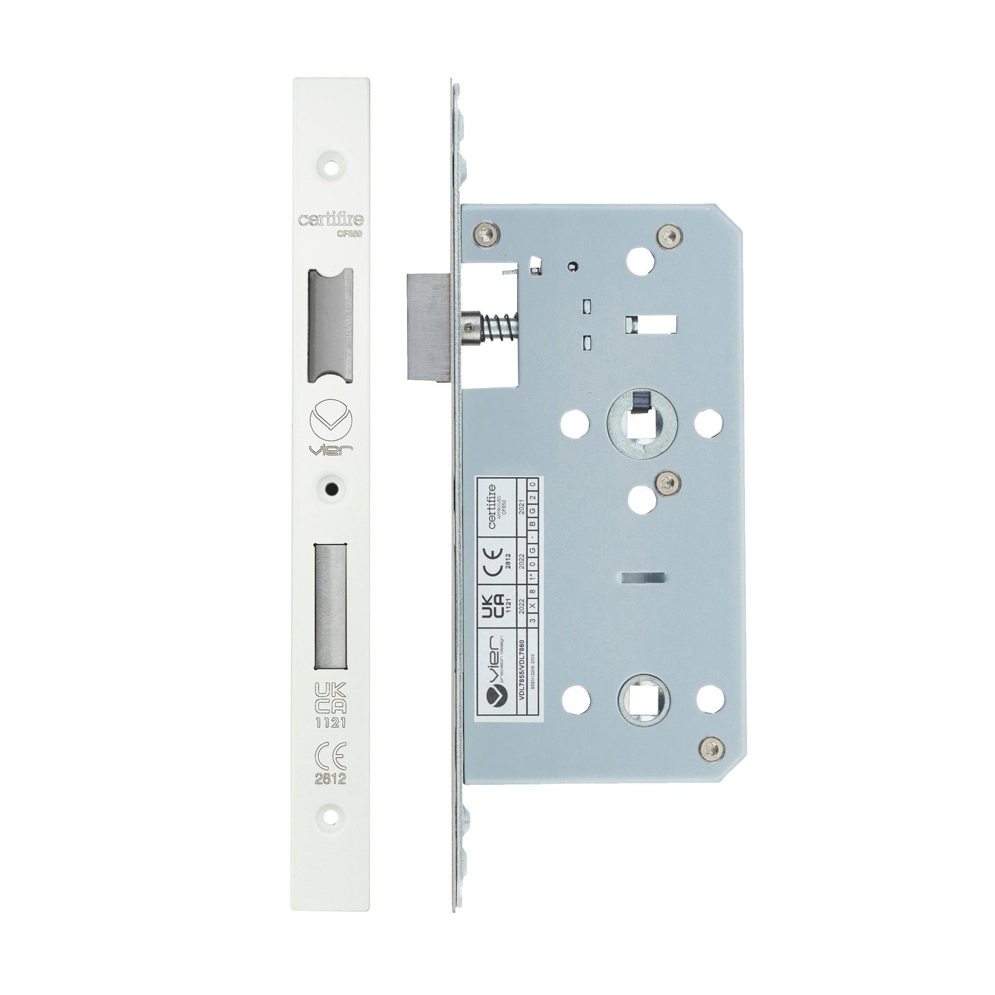 Din Bathroom- Backset  55mm - 2 Pc Forend - Square
