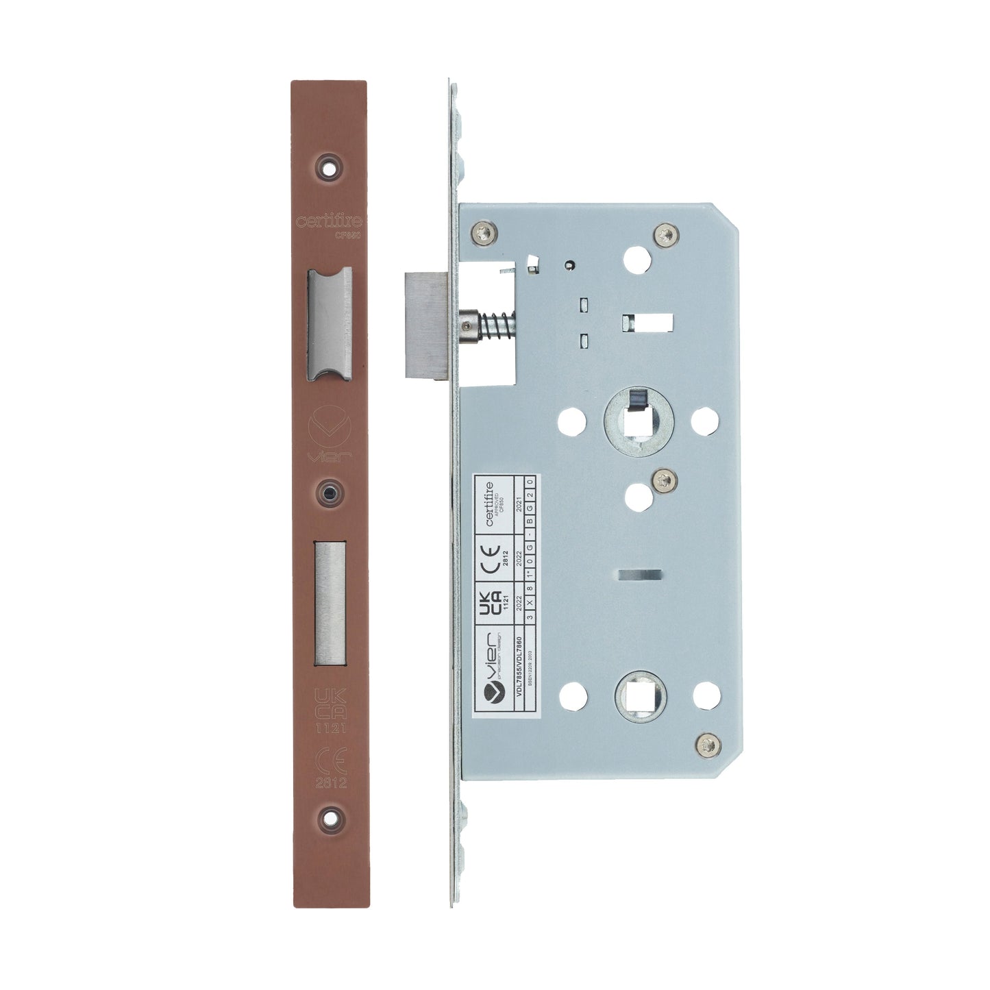 Din Bathroom- Backset  55mm - 2 Pc Forend - Square