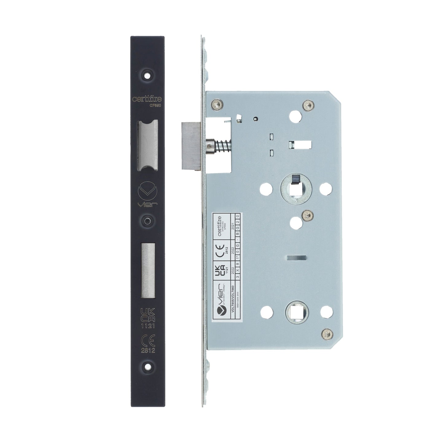 Din Bathroom- Backset 60mm - 2 Pc Forend - Square