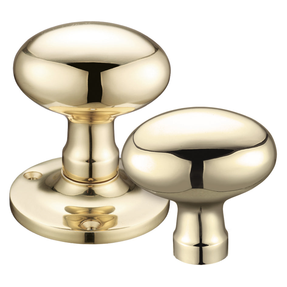 Oval Mortice Knob Furniture - 62.5mm Rose Diameter