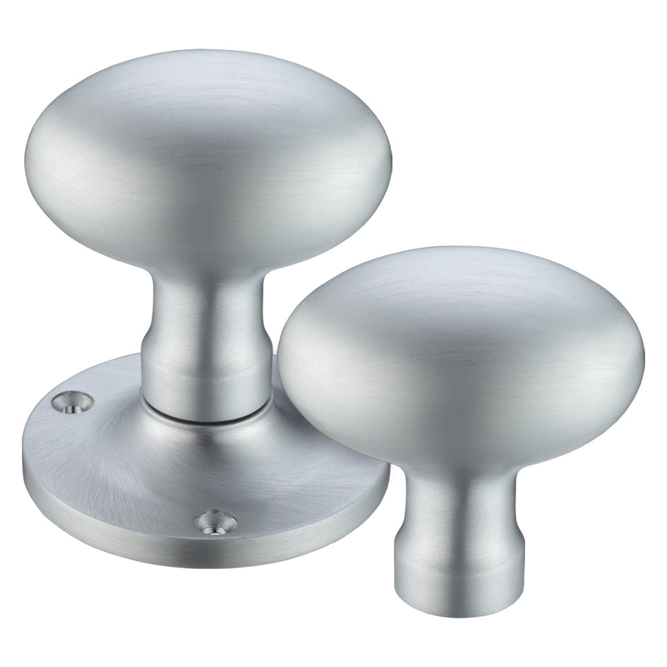 Oval Mortice Knob Furniture - 62.5mm Rose Diameter
