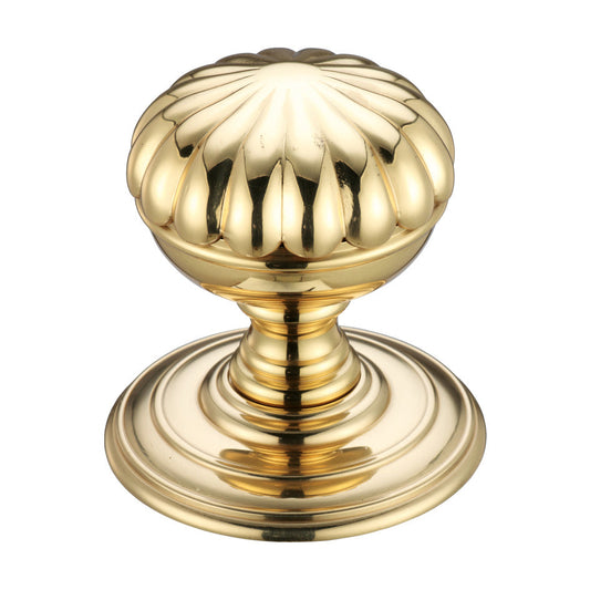 Flower Mortice Knob on Round Rose - Concealed Fix