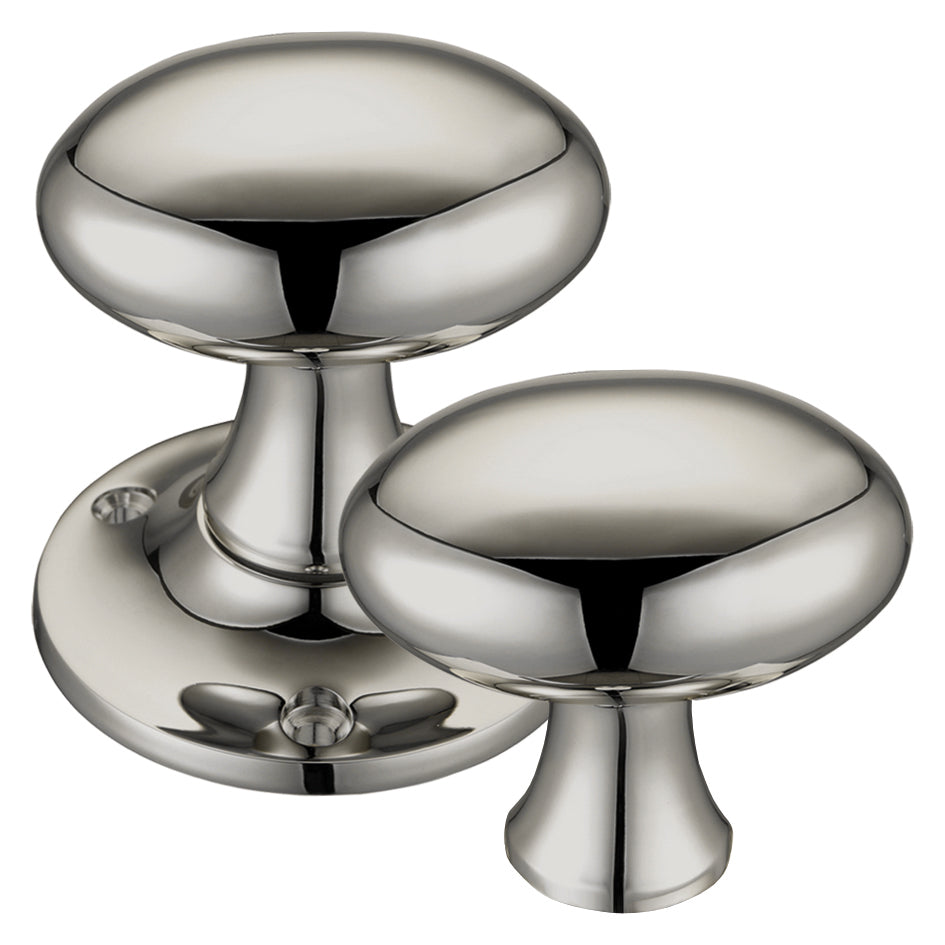 Oval Mortice Knob Furniture - 60mm Rose Diameter