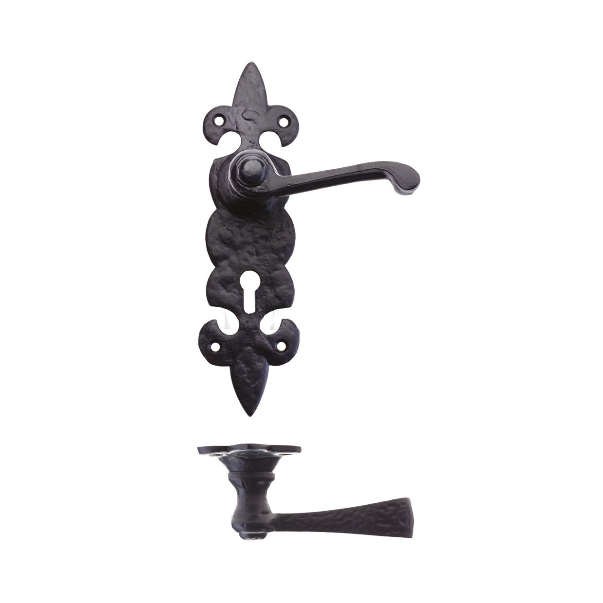 Lever on Fleur de Lys Lock Backplate