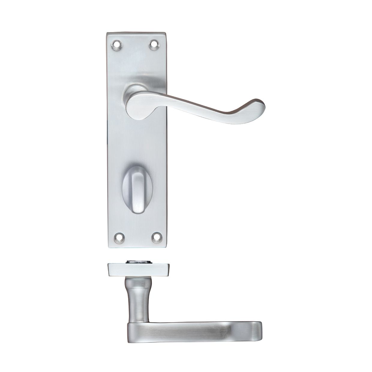 Project Victorian Scroll Lever on Bathroom Backplate - 150mm x 40mm