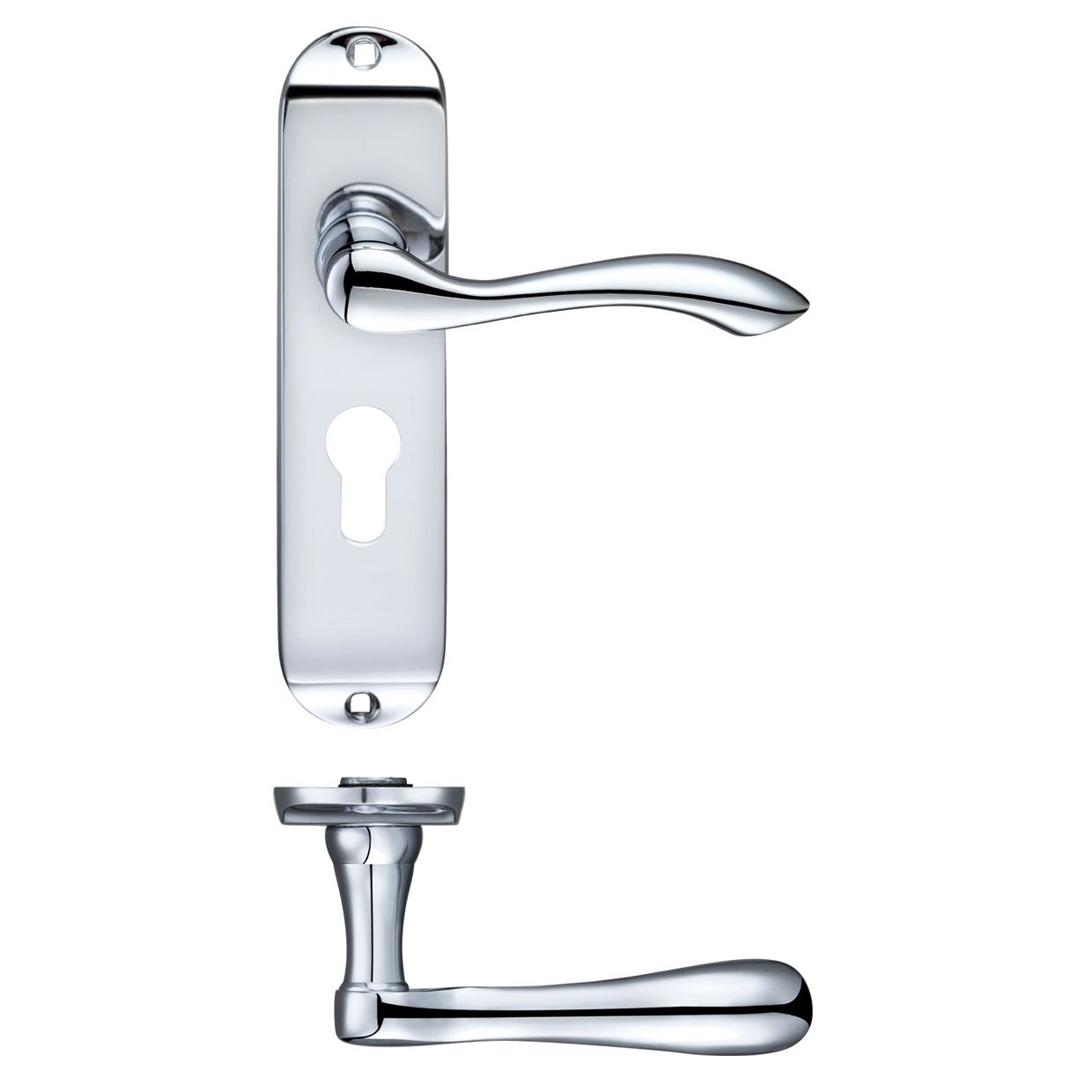 Project Arundel Lever on Europrofile Lock Backplate - 180mm x 40mm
