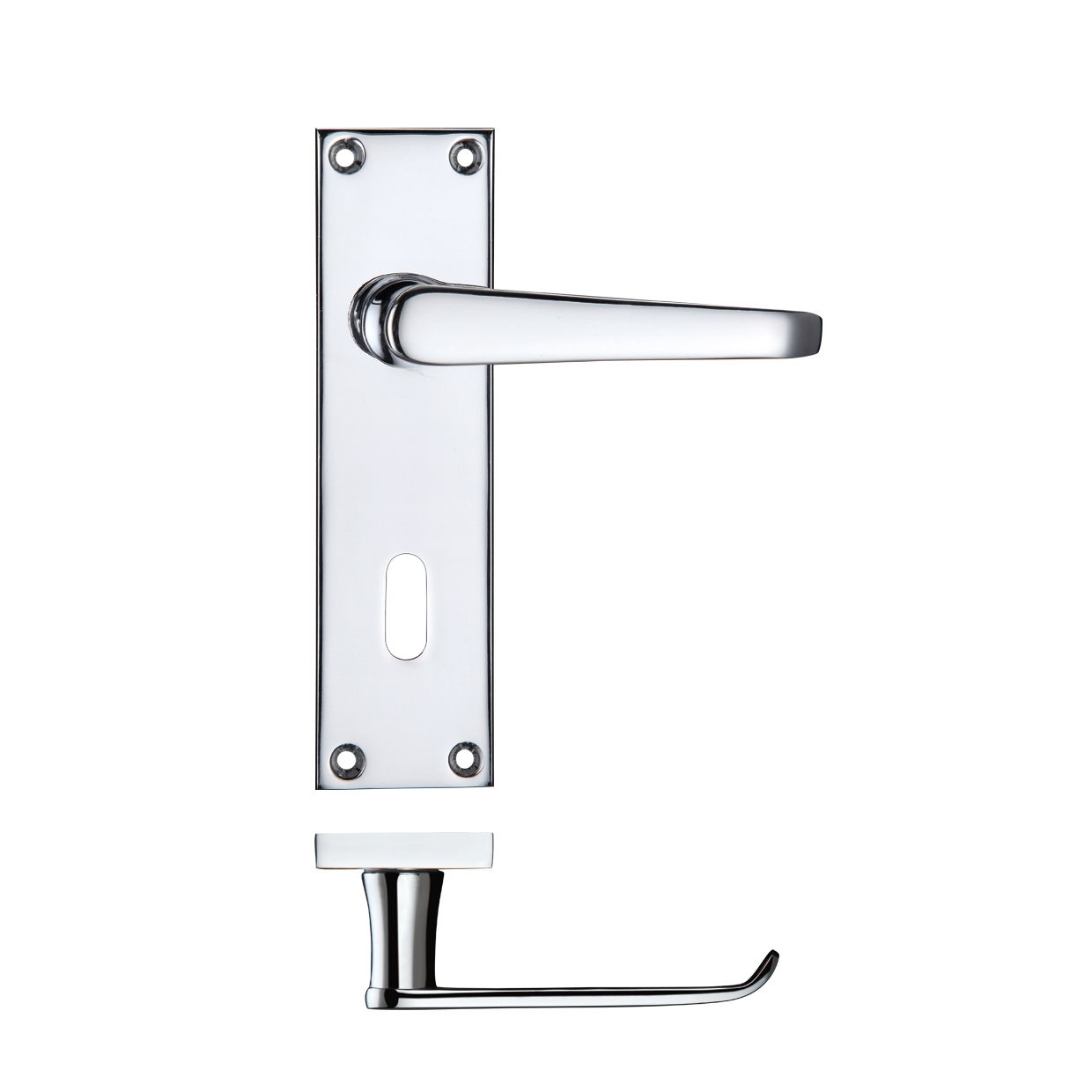 Project Victorian Flat Lever on Lock Backplate 150 x 40mm