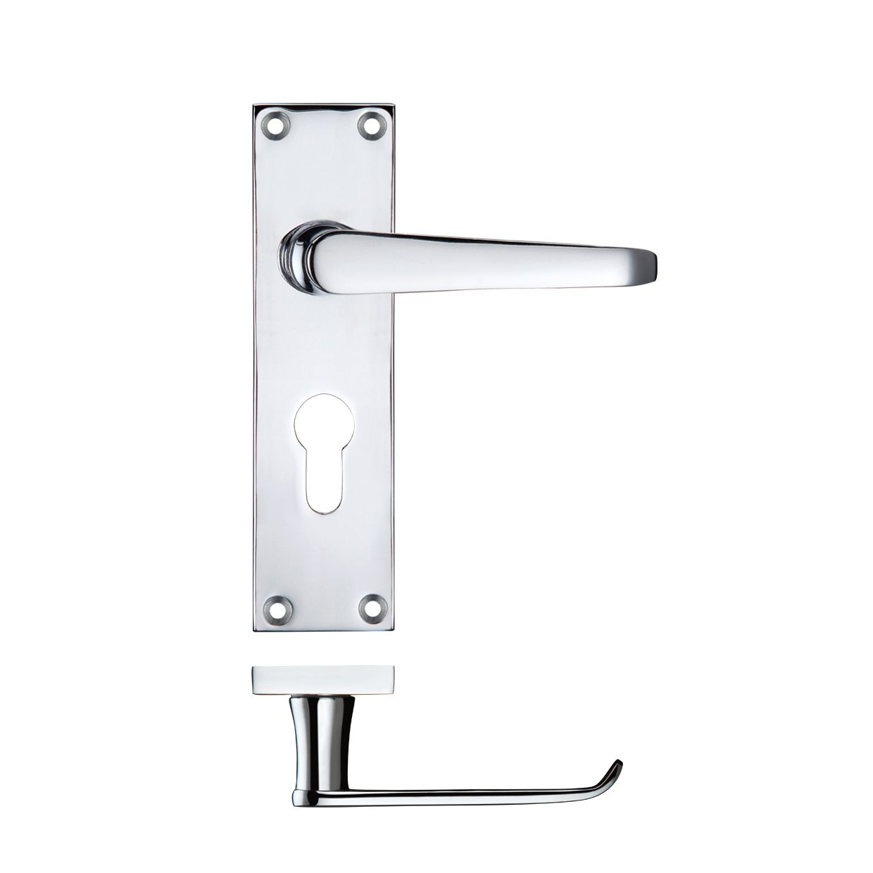 Project Victorian Flat Lever on Europrofile Lock Backplate 150 x 40mm