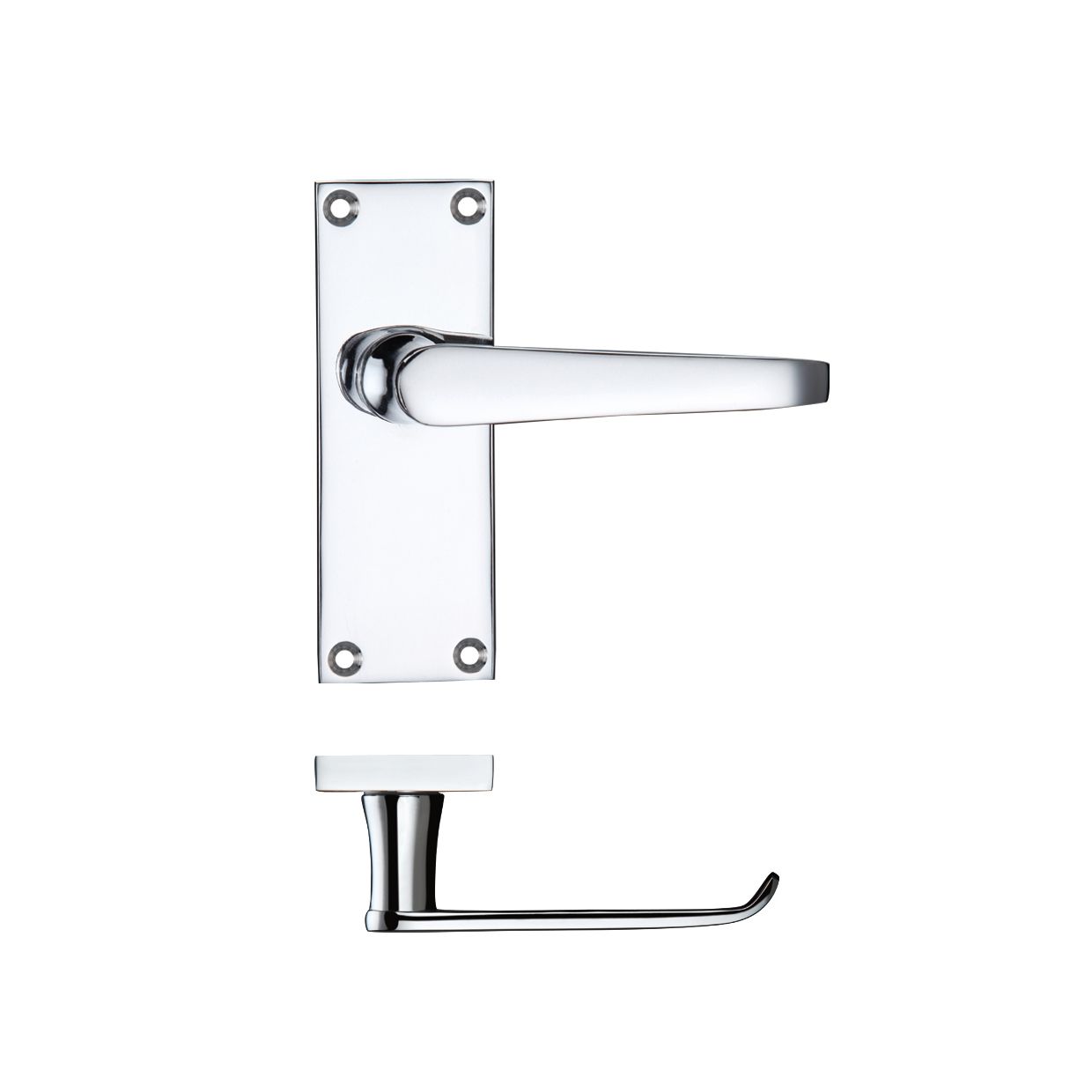 Project Victorian Flat Lever on Latch Backplate 114 x 40mm