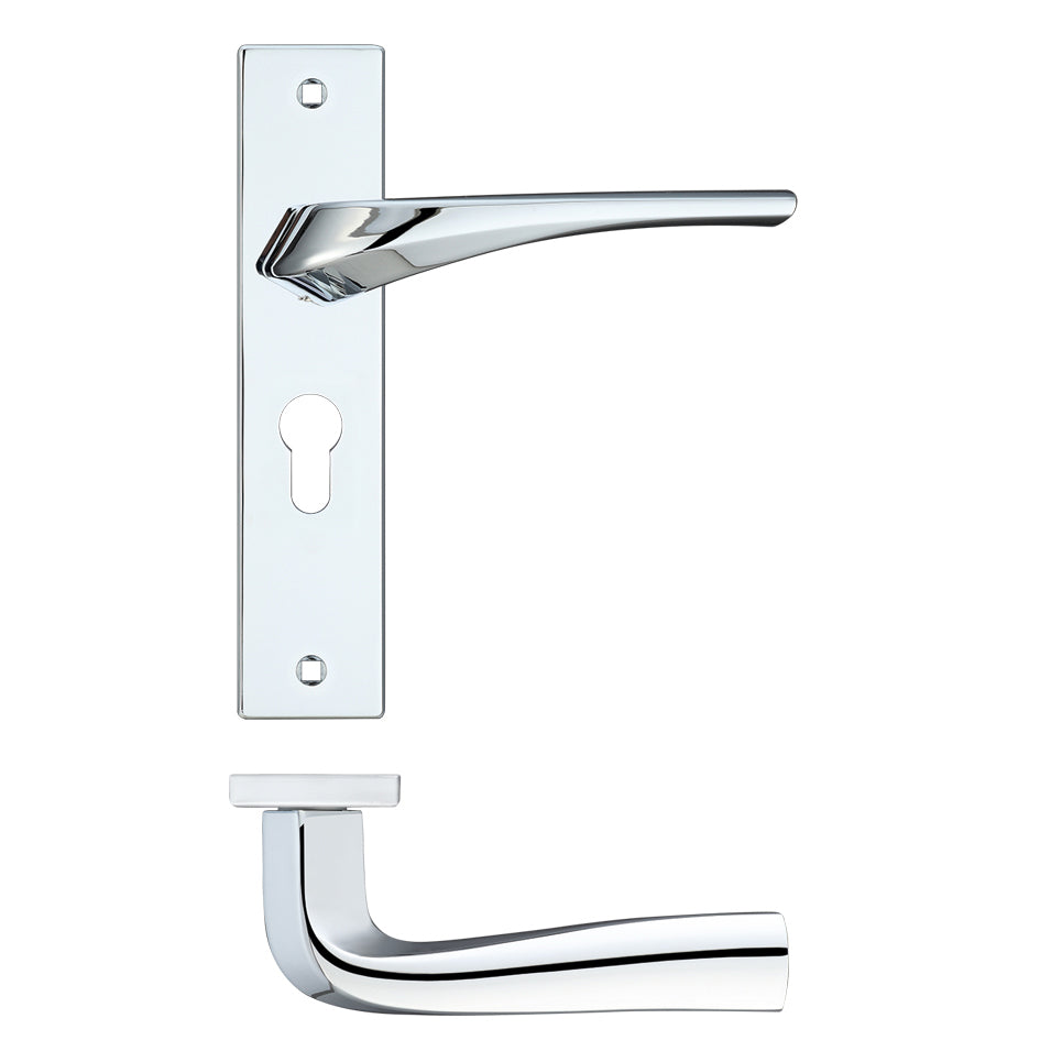 Aries Lever Euro Lock (47.5mm c/c) On Backplate - 190x42mm