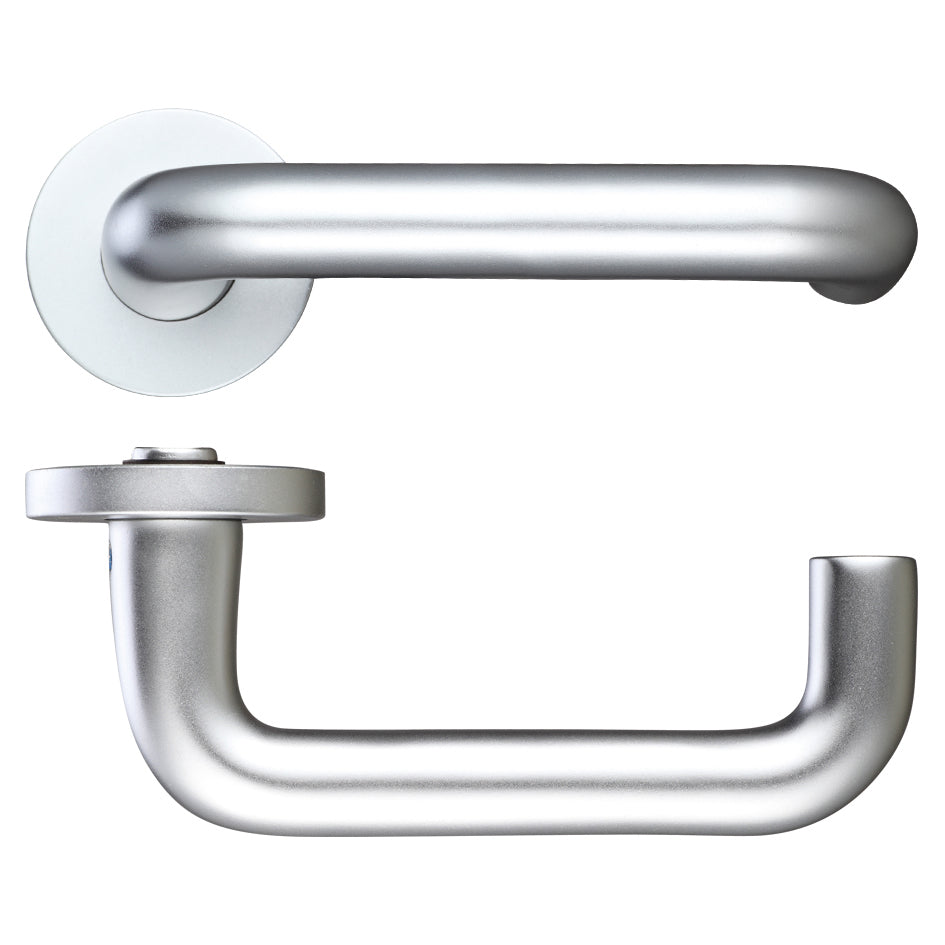 19mm Return to Door Lever on Round Screw-on Rose - 53mm Dia