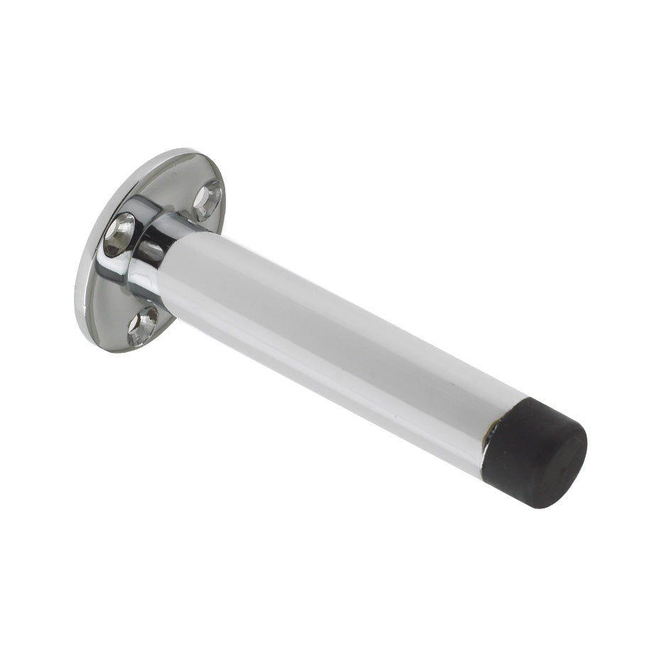 Door Stop - Cylinder with Rose  90mm - Face Fix