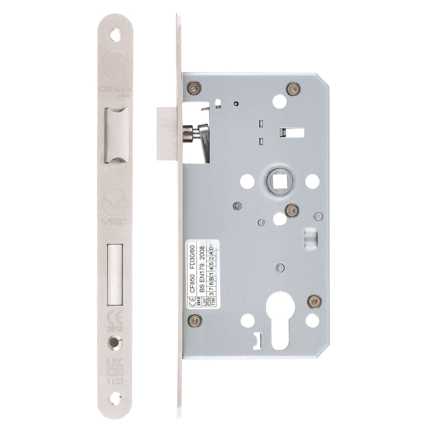 Mortice Escape Sashlock - 72mm Centres, 60mm Backset - Radius Forend