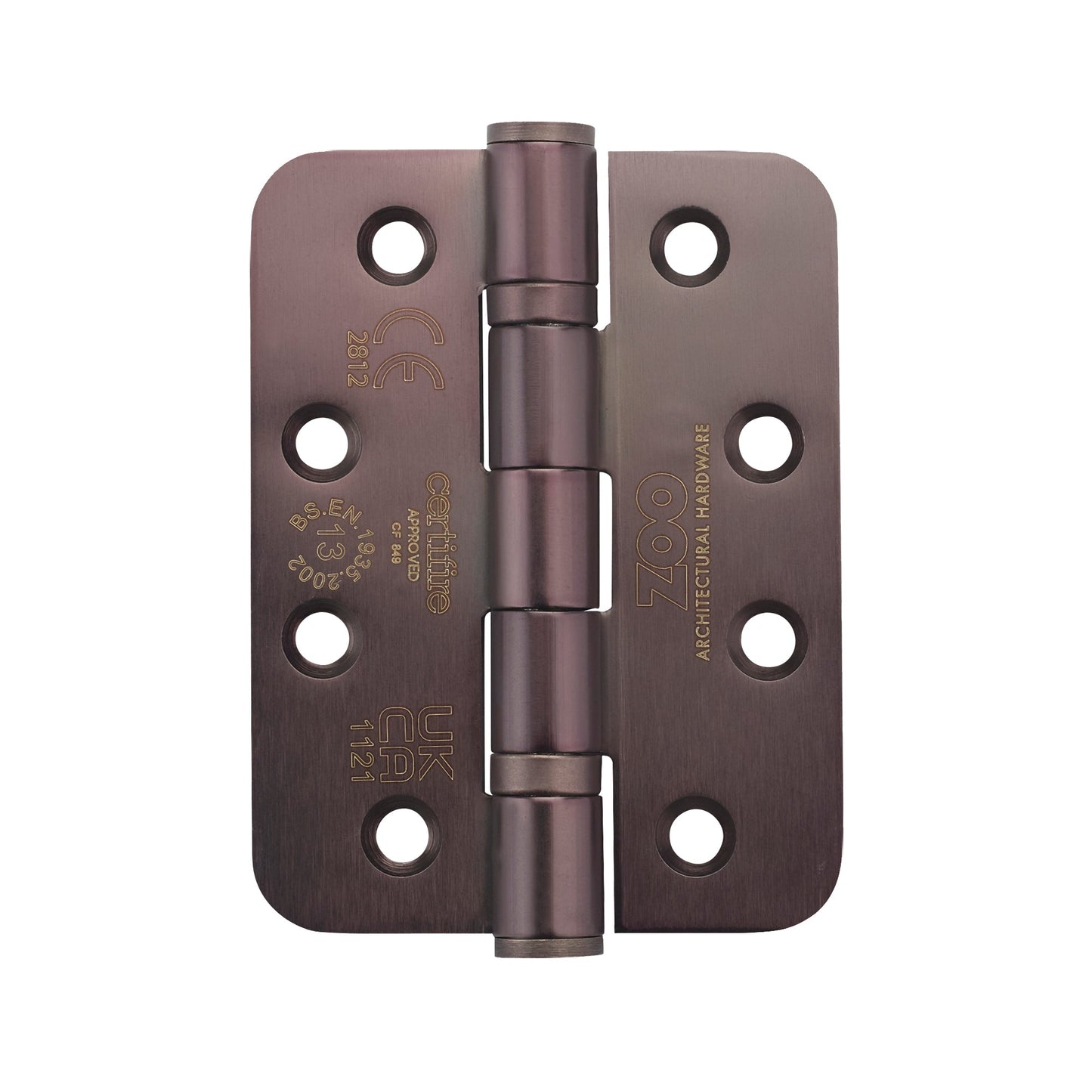 Grade 13 Hinges - Ball Bearing 102mm x 76mm x 3mm Pair And a Half Radius Corner