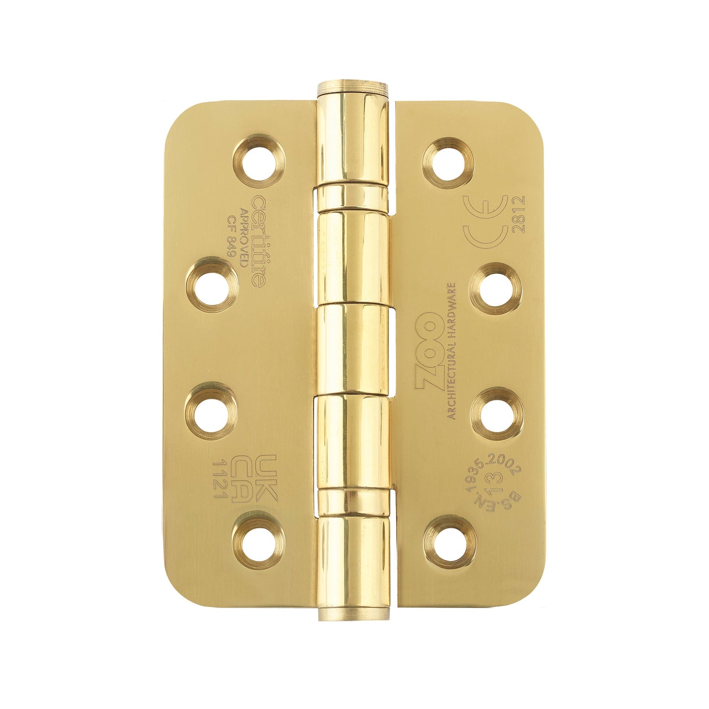 Grade 13 Hinges - Ball Bearing 102mm x 76mm x 3mm Pair And a Half Radius Corner