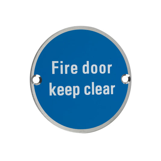Signage - Fire Door Keep Clear  - 76mm dia